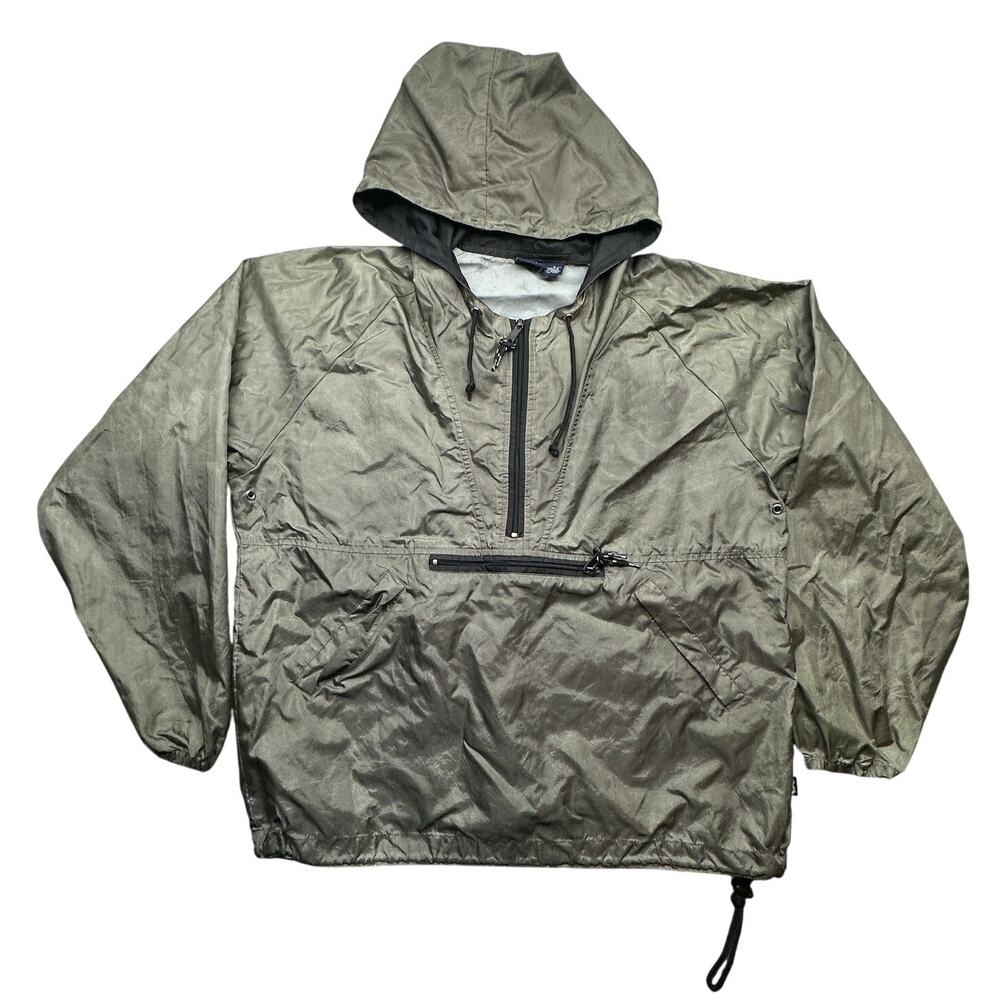 Vintage Gap Anorak Windbreaker Hoodie Jacket Mens Small Pocket Metallic Green
